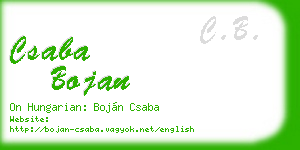 csaba bojan business card